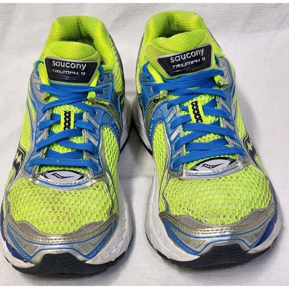Women’s Saucony Triumph 9 Power Grid runners green blue size 8.5 - Picture 12 of 13